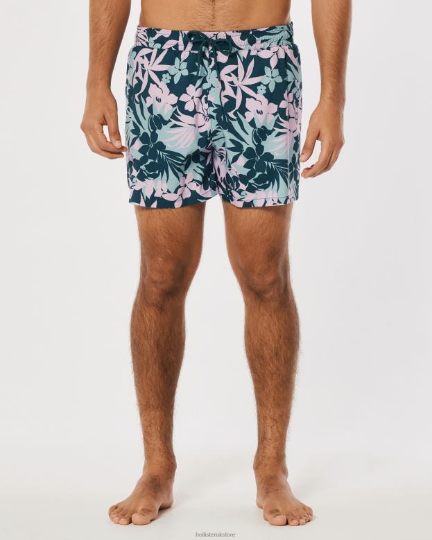 Bottoms Hollister Men Gilly Hicks Swim Trunks 5\\ 488201398 Dark Teal Floral